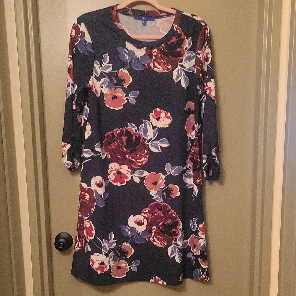 Apt. 9 Navy Floral Long Sleeve Dress